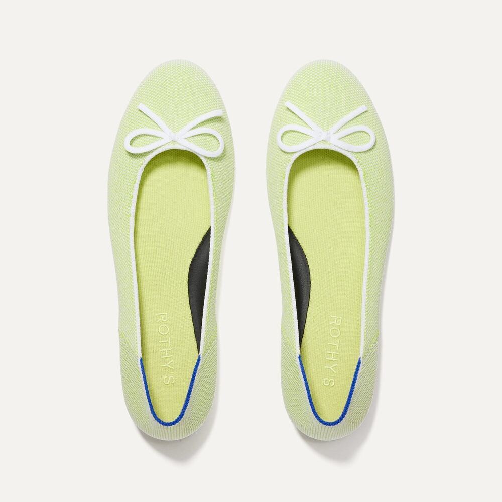 Rothy's The Ballet Flat in Chartreuse - Picture 2 of 9